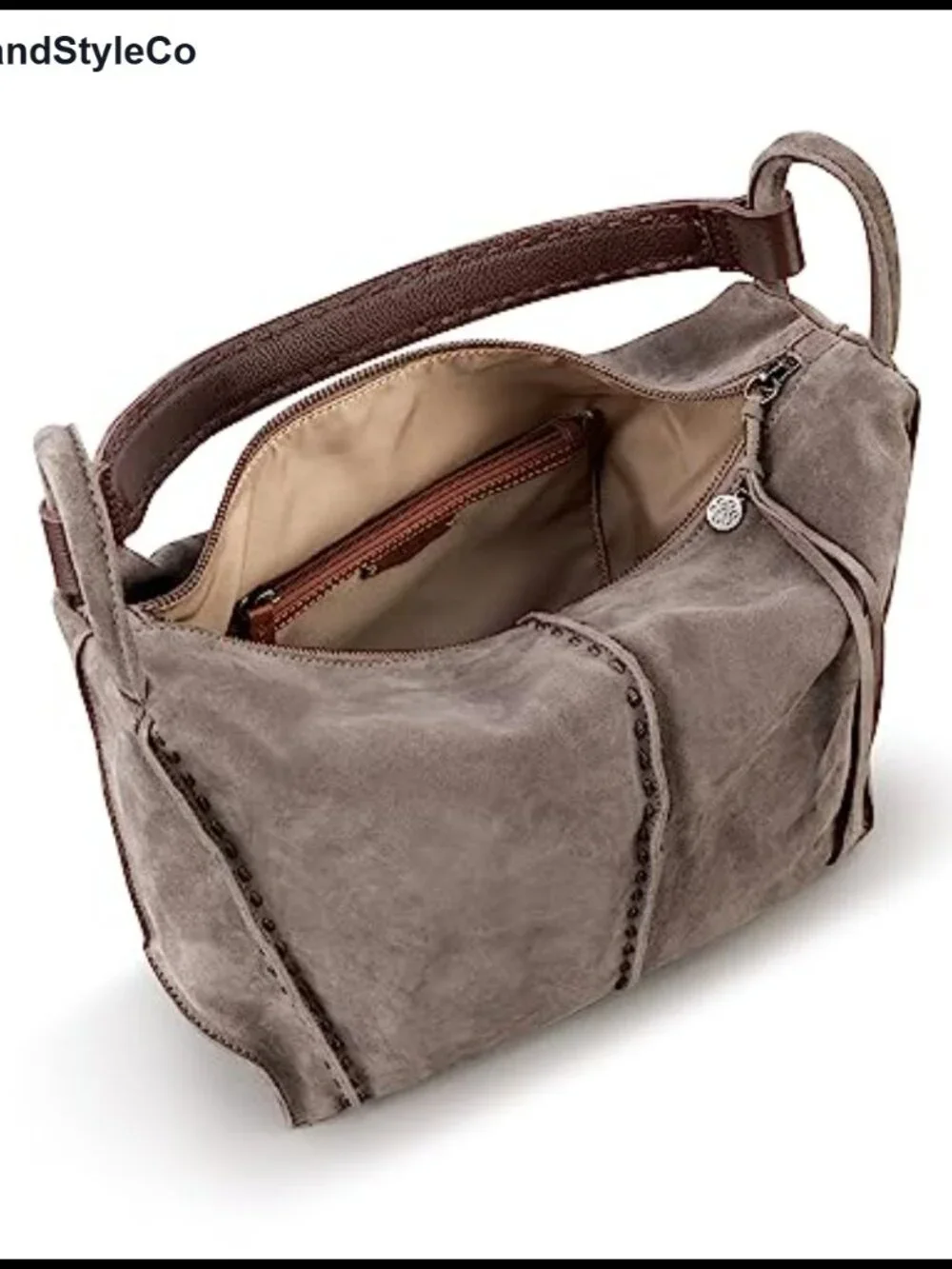 Large Leather Hobo Purse with Zipper Pocket for Everyday & Travel